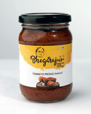 Bhogarajus Tomato Pickle (Garlic) - 300 grams (Food Grade Pouch)