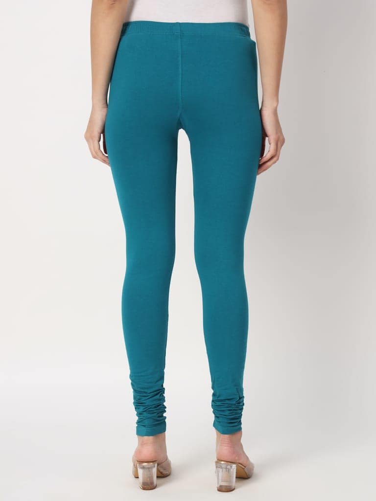 SOFT COLORS Women's Skinny Fit Ethnic Wear Churidar Leggings (Sea Blue) view 2