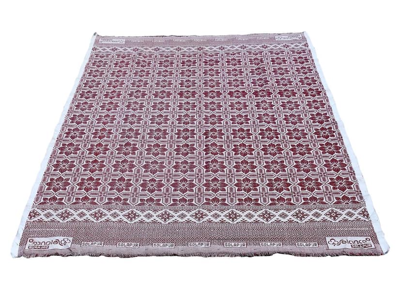 Mandhania Delux Quality Solapur Chaddar 100% Cotton Dailyuse Single Bed Blanket Pack of 1 Maroon view 2