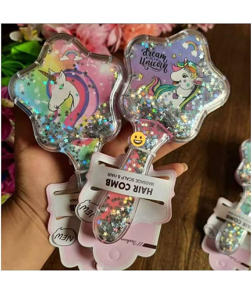 Unicorn Hair brushes |Unicorn Star Shaped Novelty Glittery Star Brush Comb Hairbrush for Kids | Multicolour