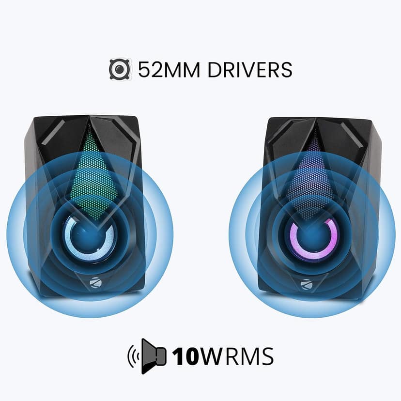 Zebronics Zeb-Warrior II 10 watts 2.0 Speaker - Black view 2