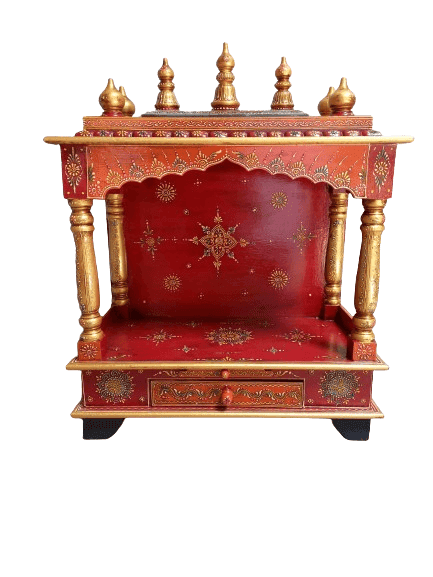 Divraya Art and Handicrafts For Pooja - Hanging Mandir For Home With Cabinet