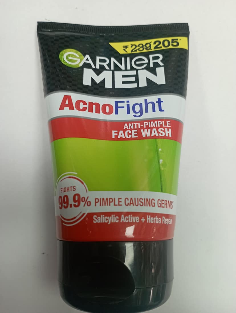 Garnier Men Acnofight Anti-pimple Face wash 99.9% Pimple causing germs Salicylic active+herba repair