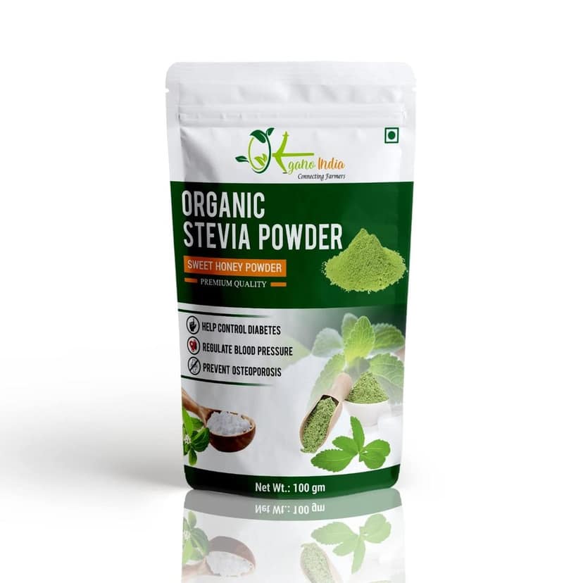 Organo India Jaggery Powder, (500gm), Organic Stevia Powder (100gm), Natural Pink Salt (350gm) tulsi powder 200gm view 2