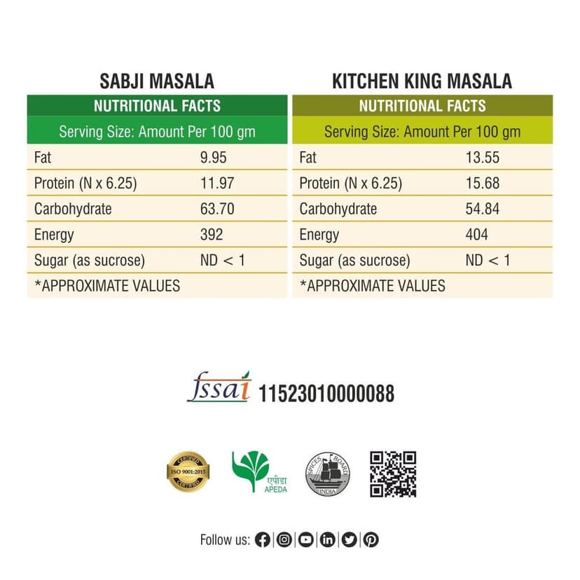 Sabji Masala & Kitchen King Masala 1000g ( Combo Pack ) view 2