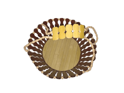 Handcrafted Decorative Bamboo Basket with Handle view 2