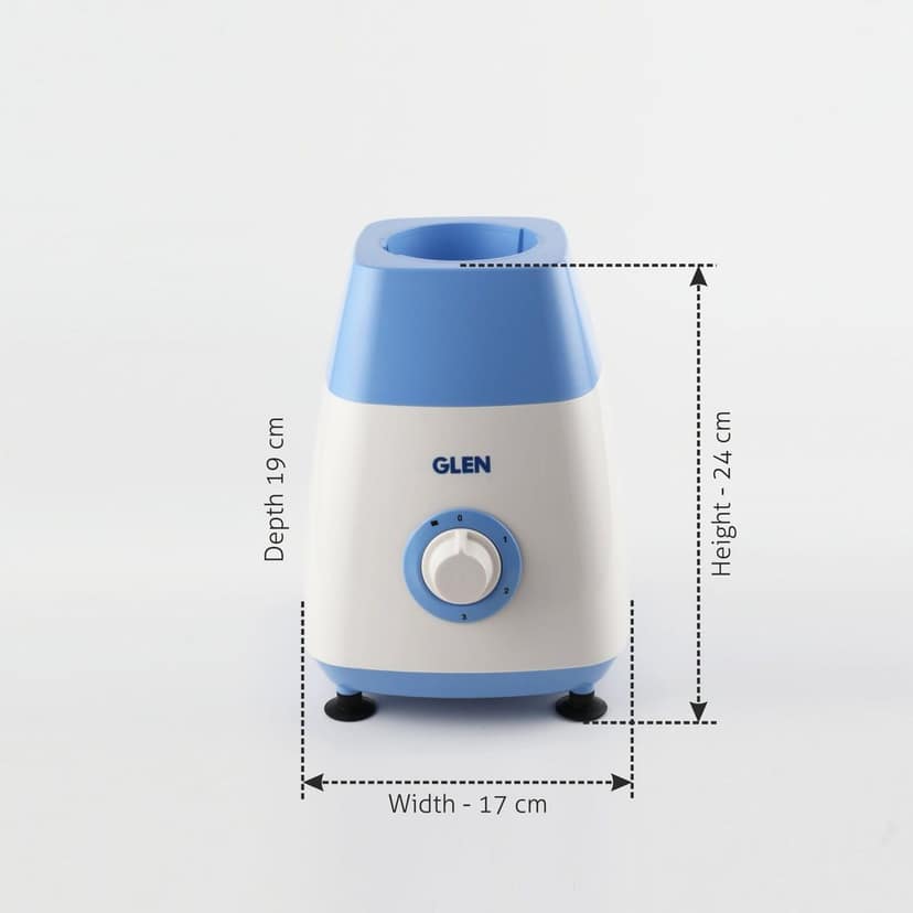 Mixer Grinder 750W with 1 Transparent Jar 3 Stainless Steel Jars - White & Blue (4023 PLUS) view 2