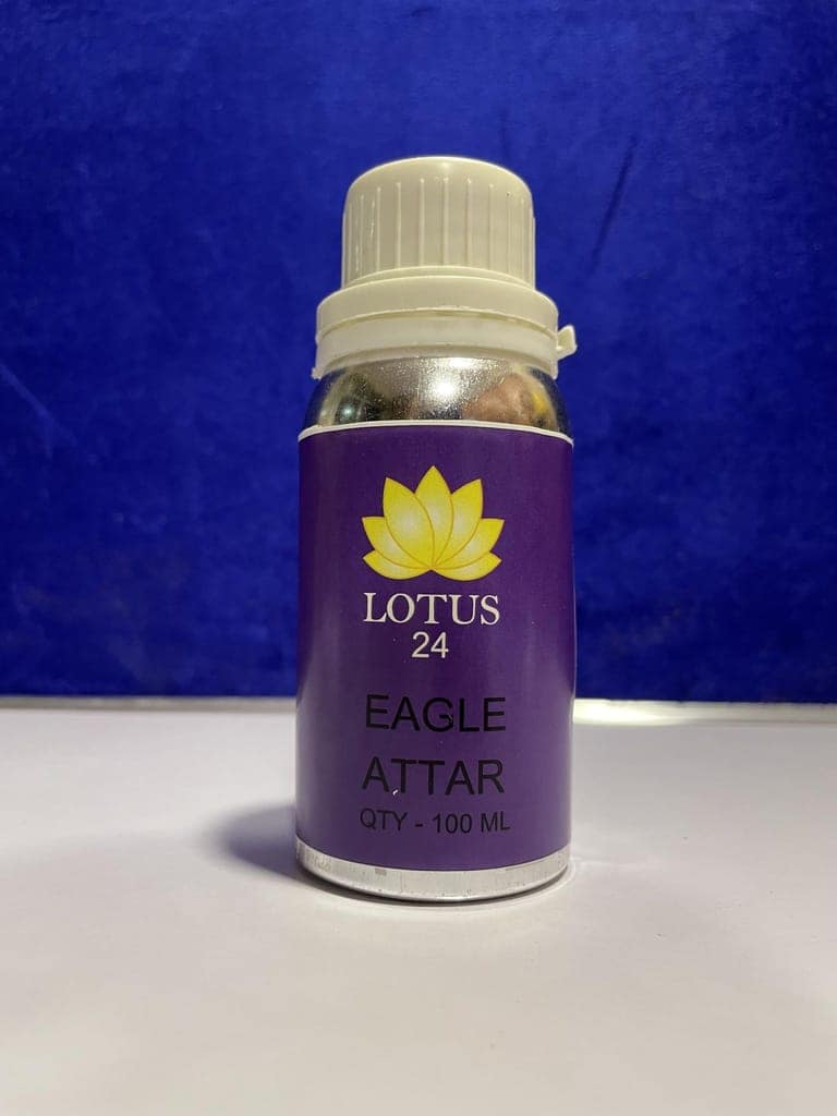 LOTUS24 Eagle Attar 3.4 fl. oz. (100ml) + Free 0.2 fl. oz. (6ml) | Bold Woody & Musky Aroma | Long-Lasting Alcohol-Free Perfume Oil