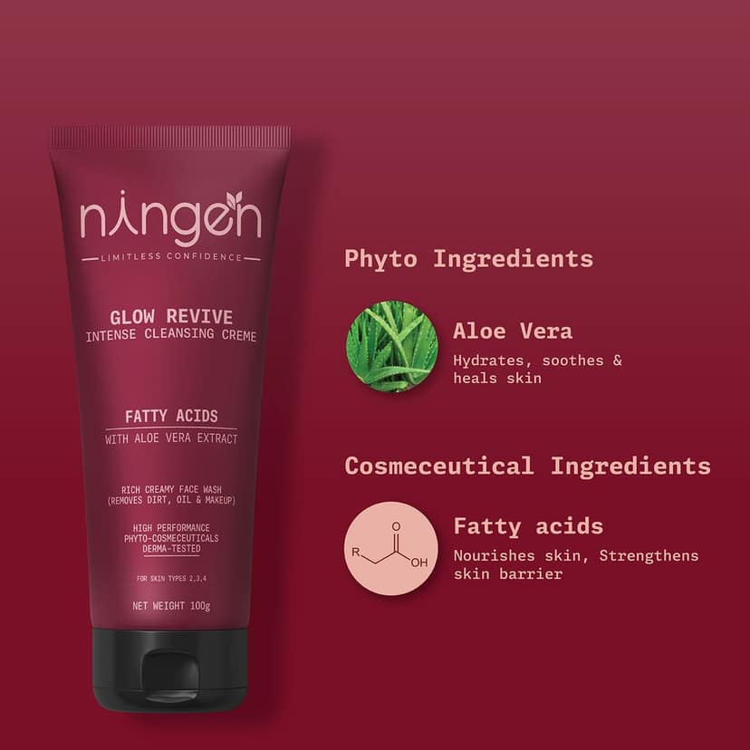 Ningen Glow Revive Intense Cleansing Crème | Skin Brightening & Oil Control Cleansing Cream view 2