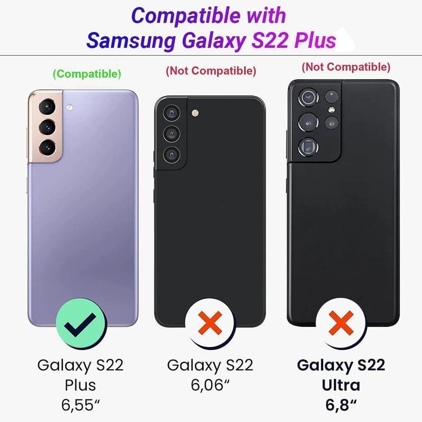 LIRAMARK PU Leather Flexible Back Cover Case Designed for Samsung Galaxy S22 Plus view 2