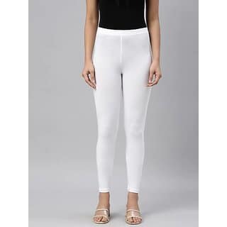 SHE PURE LUXURY WEAR Ankle Length Ethnic Wear Legging (White, Solid) view 2