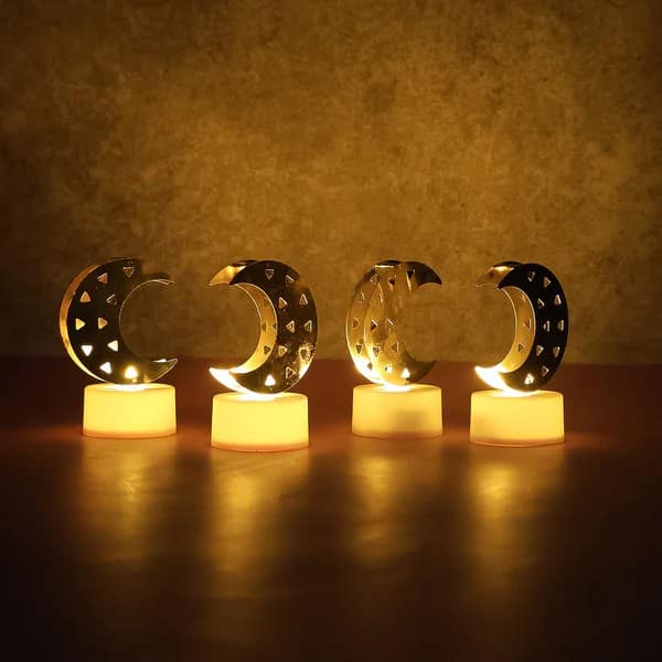 Decorative Moon Shaped Flameless LED Candles (4 Pcs) view 2