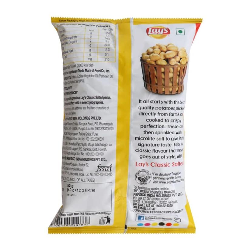 Lays Classic Salted Potato Chips 40 Gms view 2