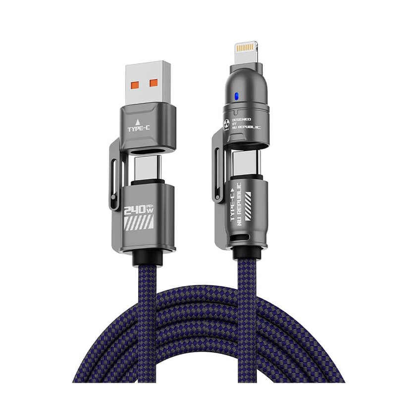 NU REPUBLIC Blaze Fusion-Q 240W 4in1 1mtr Charging Cable