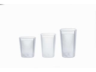 V4 Kitchen Partner Square Glass, Unbreakable Drinkware, Premium Polycarbonate - 250ml (Set of 6 Pieces)