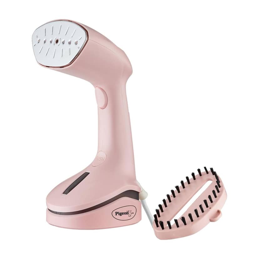 Pigeon by Stovekraft Handheld Garment Steamer |1200 Watt (PINK) |Continous Steam 20gms/min. |Stainless Steel 'No Burns' Glide Plate |Detachable Lint Brush |Vertical and Horizontal Steaming |200ml Tank
