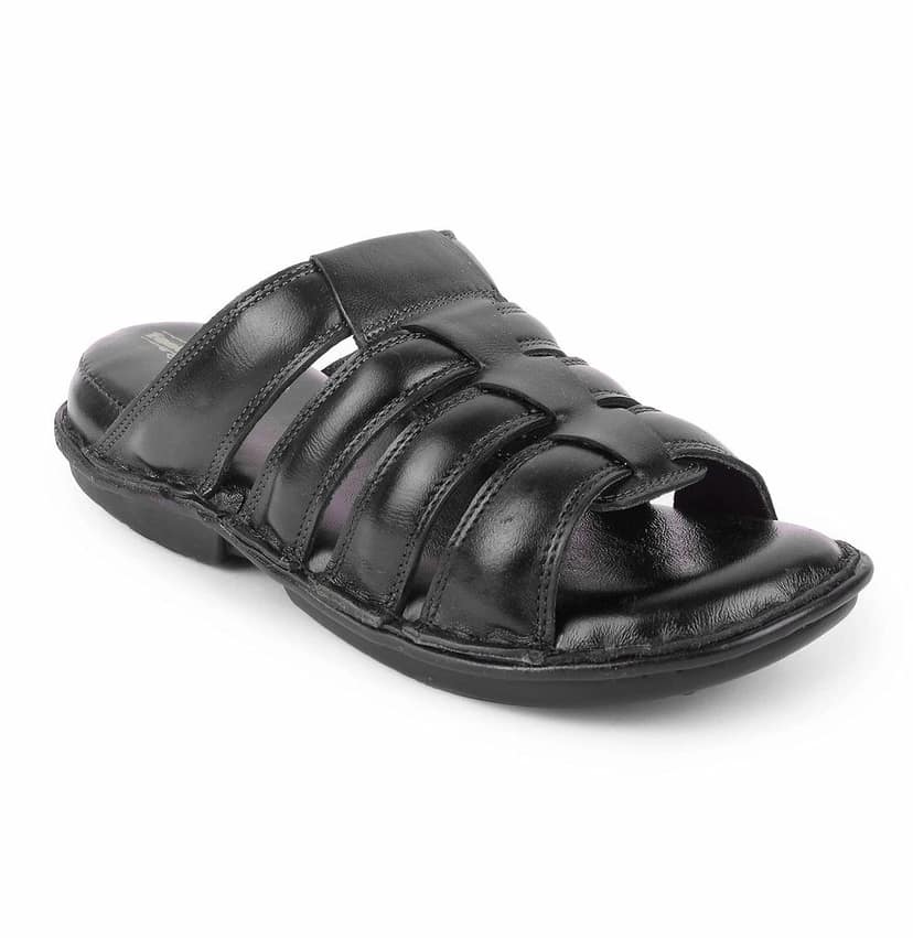 FEATHER LEATHER Men's Genuine Leather Comfortable & Fashionable Flip Flops Sandals & Slippers | Casual Indoor/Outdoor/Chappal view 2
