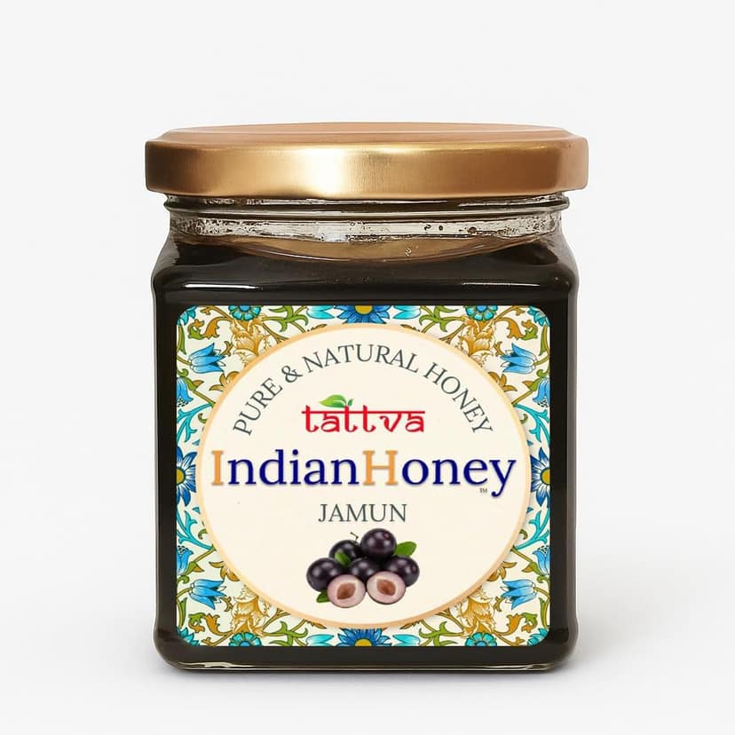 IndianHoney Diabetics-Friendly Jamun Honey & Warming & Anti-Inflammatory Ginger Infused Honey Combo Pack (230gm & 230gm) view 2