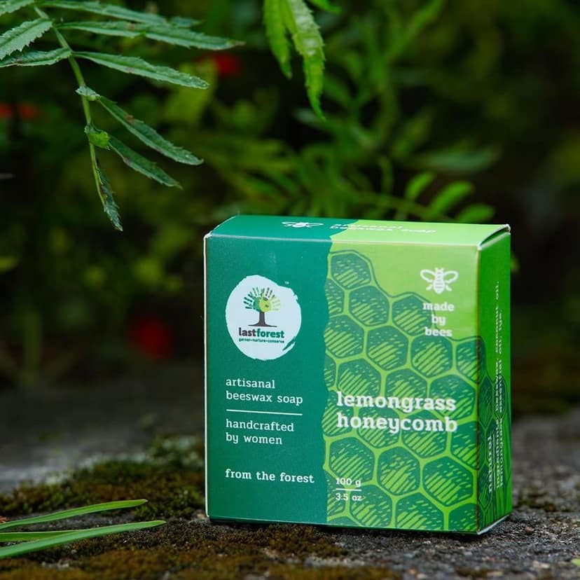 Last Forest Beeswax Soap (100gm), Herbal Bathing Soap for Glowing Skin, Handcrafted, Handmade, 100% Natural Ingredients, Moisturizing, Natural Beeswax, Bathing Soap for Men & Women (Lemongrass) view 2
