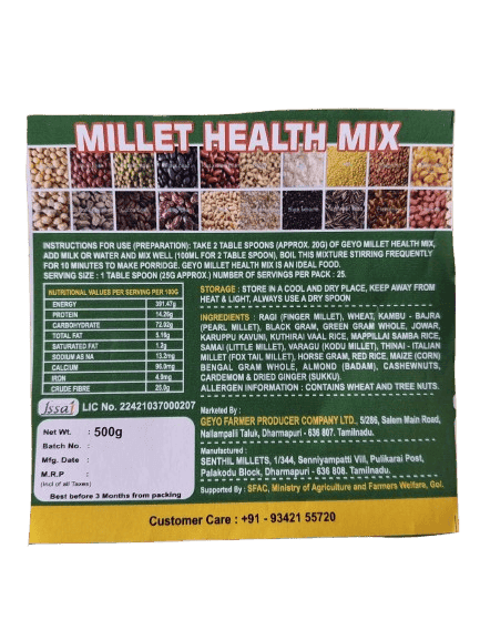 GEYO FARMER'S MILLET HEALTH MIX - 500g view 2