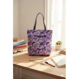 Lavender Bloom Floral Tote Bag view 2