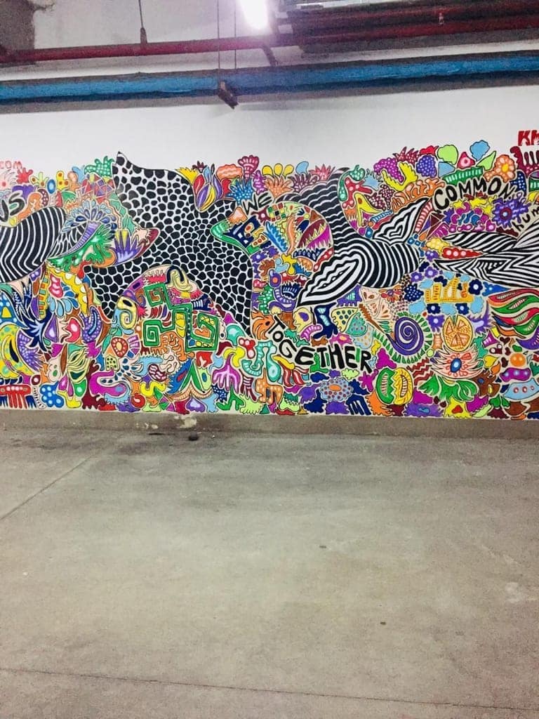 "A FLIGHT OF BIRDS" MURAL AT DLF MALL OF INDIA, EAST END view 2