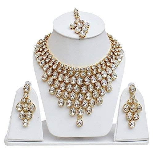 Nakoda Art Jewellery Elegant Stone Necklace Set for Girls & Women view 2