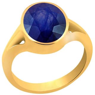 RS JEWELLERS Gemstones 6.38 Ratti Natural Certified BLUE SAPPHIRE neelam Gemstone Panchdhatu Ring , Birthstone Astrology