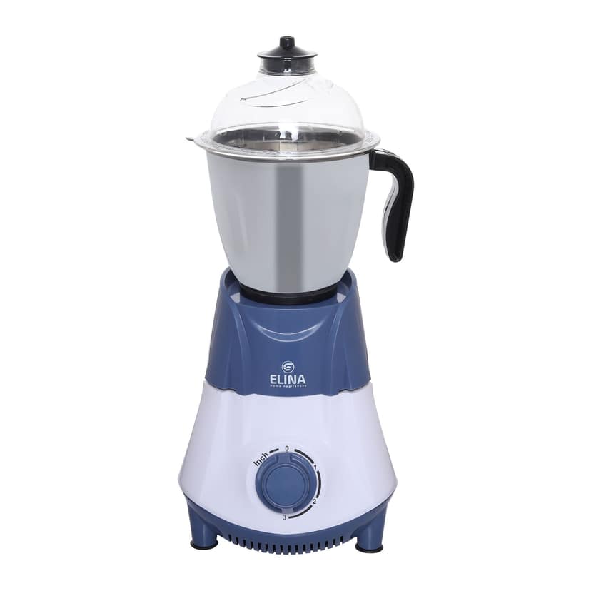 Elina Powerful 750W Silent Copper Motor Mixer Grinder | 3 Jars: Liquidizing Jar (1.25L), Wet Grinding (0.8L) Chutney Jar (0.4L) | ISI Certified | 304 Grade SS Blade | 3 Speed with Whip | 1 Year view 2