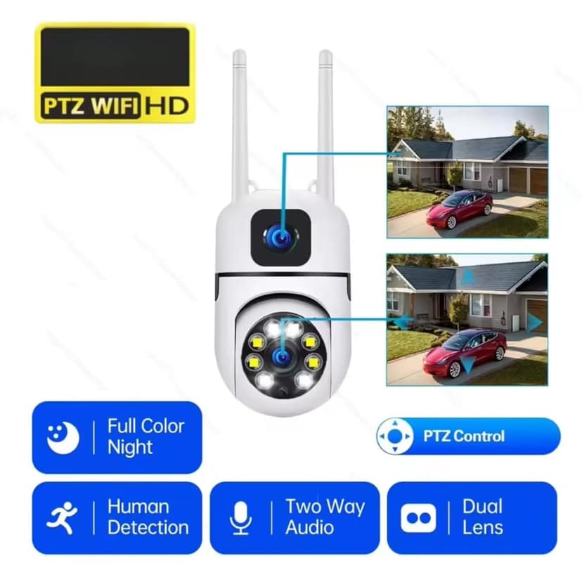 Maizic Smarthome Supercam TwinView 5+5MP FHD Dual Lens Wi-Fi Outdoor CCTV Camera | Dual Screen | Color Night Vision | Motion Detection | Two-Way Talk | IP66 Waterproof (S-Dual Lens (2) Mini PTZ Cam) Maizic Smarthome Supercam TwinView 5+5MP FHD Dual Lens view 2
