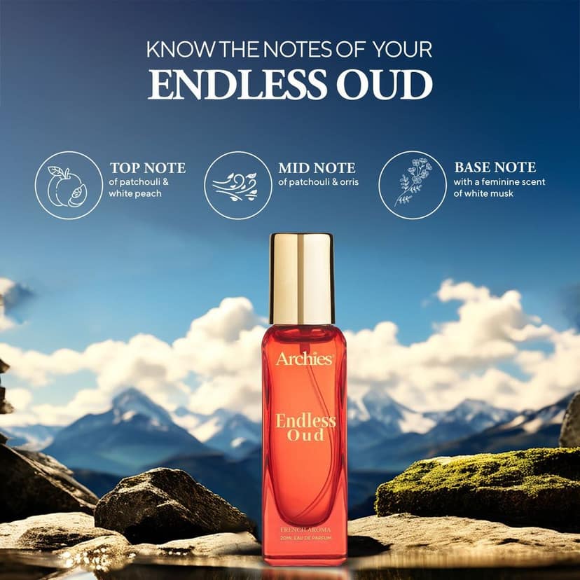ARCHIES ENDLESS OUD Eau De Luxury Parfume for Women | 20 ML | French Aroma | Sensual, Strong, Bold, & Attractive Fragrance | Premium & Long Lasting EDP Fragrance Scent (20% High Concentrated Perfume) view 2