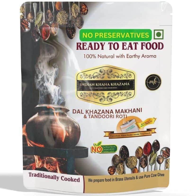 INDIAN KHANA KHAZANA Dal Khazana Makhani & Tandoori Roti + Pickle Combo | Tasty Flavour Ready to Eat Food Dal Khazana Makhani & Tandoori Roti + Pickle Combo | No Added Preservative and Colours view 2