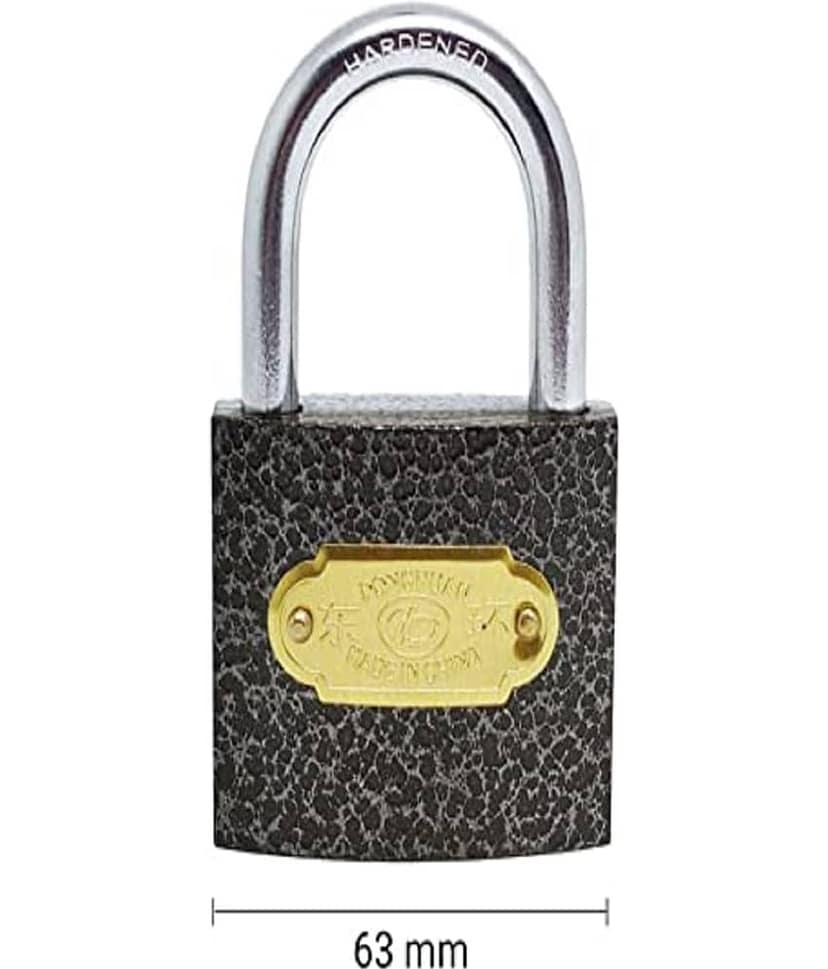 Pressing Hard Stainless Steel black Finish Lock with 3 Key (lock 63 mm ) view 2