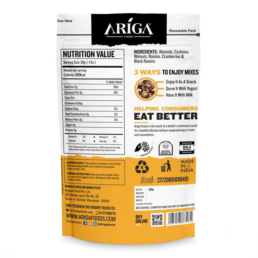 Ariga Foods Healthy Nut Mix | 6 in 1 | (200 g) view 2