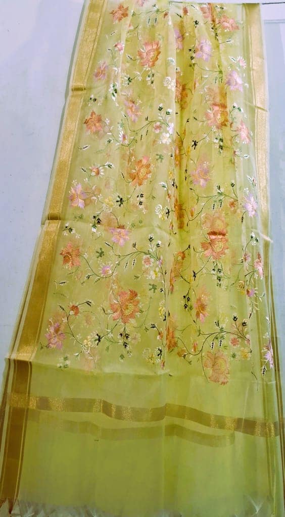 Organza Dupatta with Kasidha work view 2
