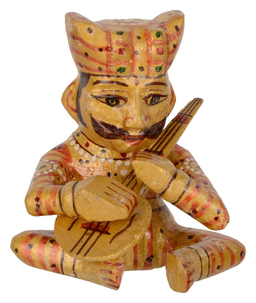 Central Cottage Industries Emporium (Govt of India Undertaking) Handcrafted Wooden Human Figurine (7 cm x 7 cm x 10 cm, Multicolor) view 2