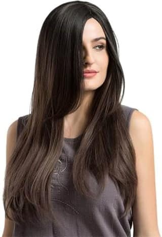 AkashKrishna Full head Hair Wig for Women and Girls|Long Hair Wig for Women|Ladies Hair Wig|Stylish Wig Fashion Wigs|Color Brown