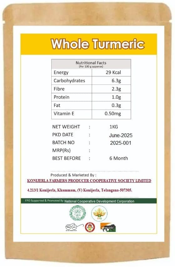 Premium 100% Natural Whole Turmeric Finger | Haldi Sticks | 1 KG view 2