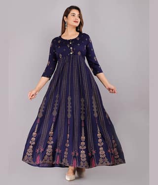 AVEITH - Wine Rayon Women's Anarkali Kurti ( Pack of 1 )