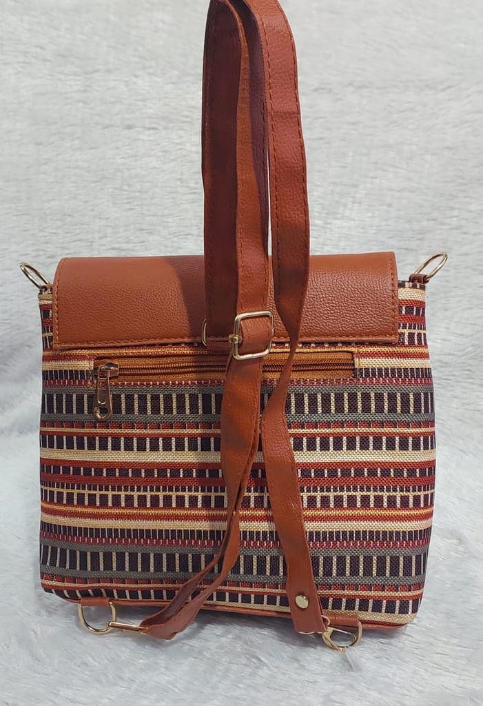 Multicolour printed Jute Sling Bag view 2