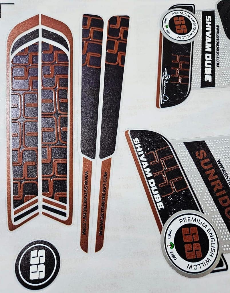 VR3 Cricket Bat Sticker English Willow 4D Digital | Protection Accessories Scuff tape SHIVAM DUBE view 2
