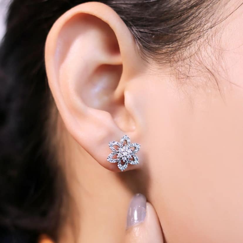 Zarkan Fire Flora 925 Silver Earrings view 2