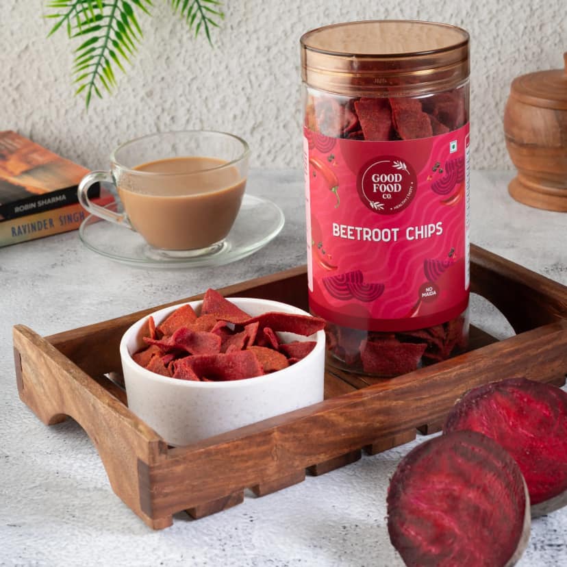 Good Food Co Beetroot Masala Chips – Spicy, Crispy, Gluten-Free Snack with Indian Masala Flavor 150gm