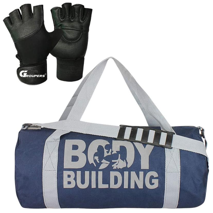 GROUPERS Combo Set of Duffle Canvas Bag with Gloves