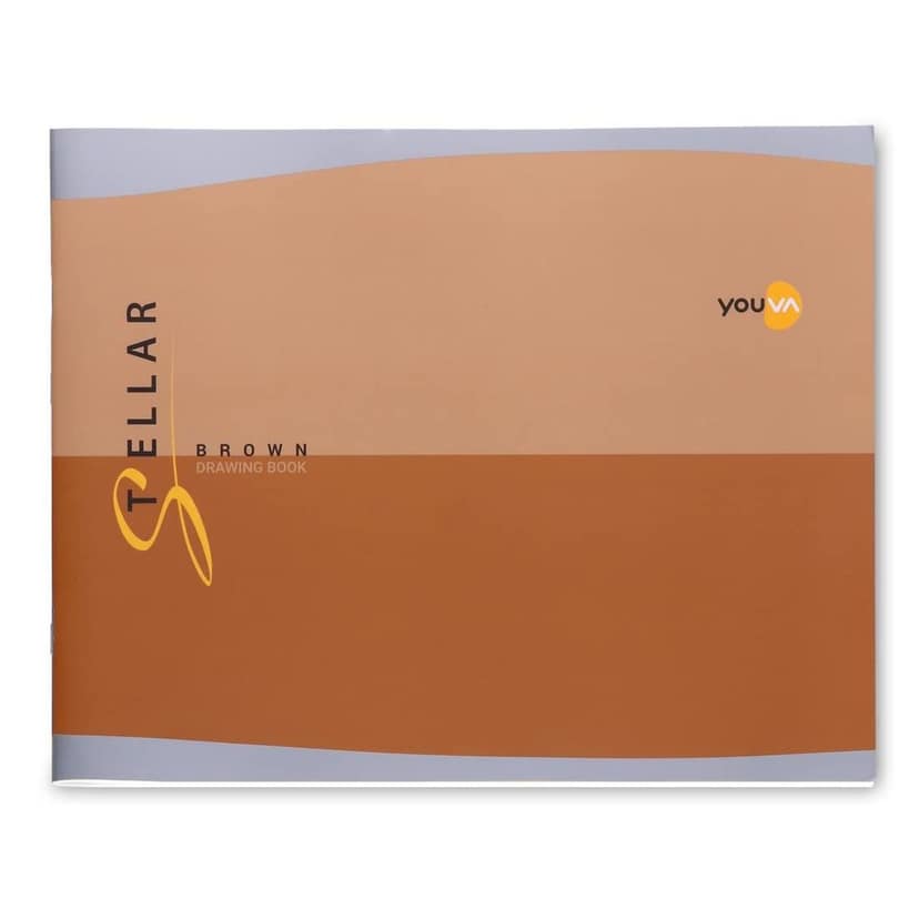 Navneet Youva | Stellar Brown Drawing Book for Students and Budding Artists | Big Size ? 27.5 cm x 34.7 cm | 36 Pages| Pack of 2