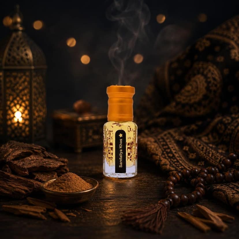 alnaqi fragrances Sandaliya Khas Attar | Alcohol-Free Perfume Oil | Bergamot & Cardamom, Jasmine, Rose & Amber Resin, Oud Wood | Long-Lasting Concentrated Roll-On | Unisex view 2