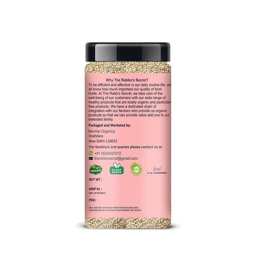 The Rabb's Secret Gluten Free Quinoa Seeds Jar 175gm for Weight Management (Quinoa Seeds, 175gm) view 2