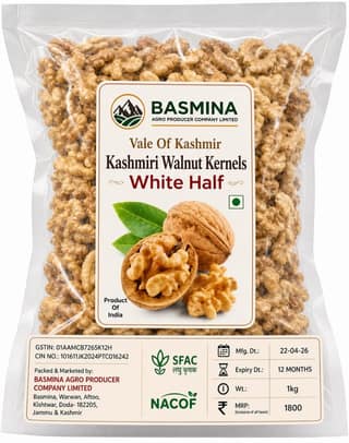 Kashmiri Walnut Kernels (White Half) 1kg | Pack of 2