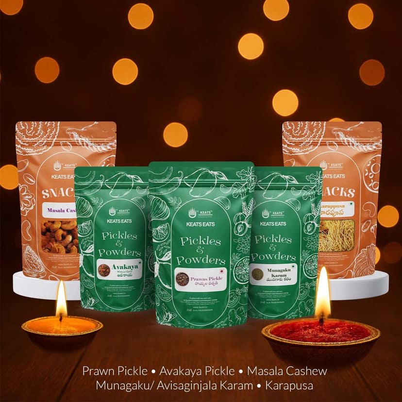 Keats Eats Non-veg With Prawn pickle and Snacks Gift Combo