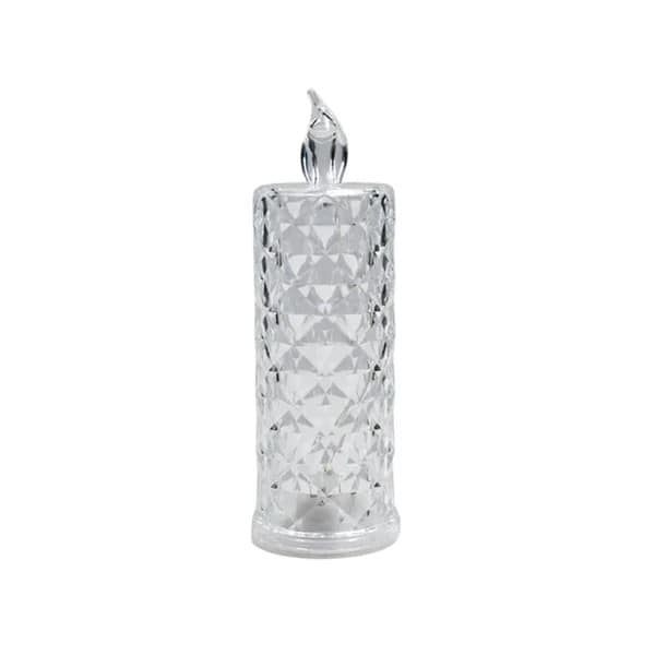 Rose Candles LED Flameless and Smokeless Decorative Acrylic Transparent Candles Led Tea Light Candle Perfect for Gifting, Home, Diwali, Christmas, Crystal Candle Lights, Diwali (1 Pc)